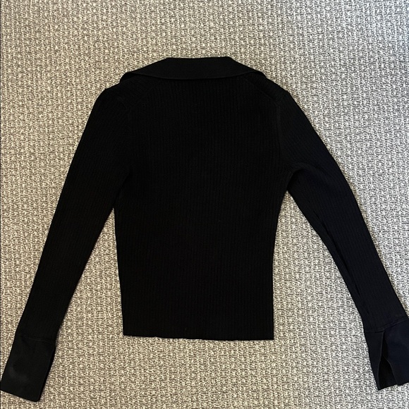 Reformation Black Ribbed Button-Up Cardigan - Picture 4 of 5